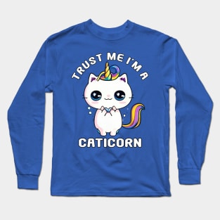 Kawaii Trust me I'm a Caticorn Unicorn Cat Kittycorn Long Sleeve T-Shirt